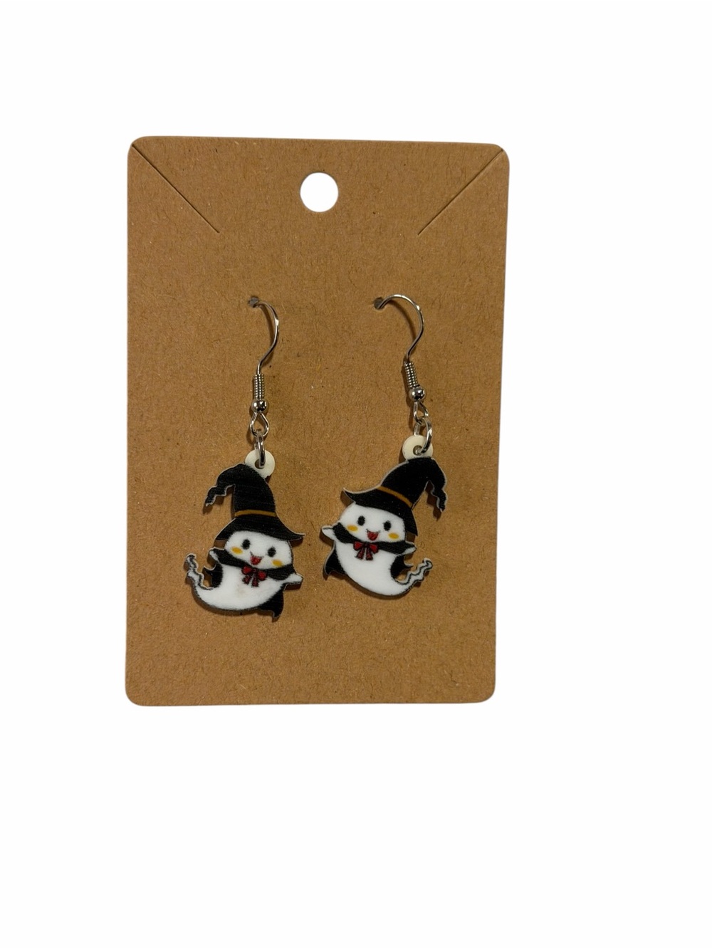Cute Halloween Ghost Witch Drop Earrings - White & Black